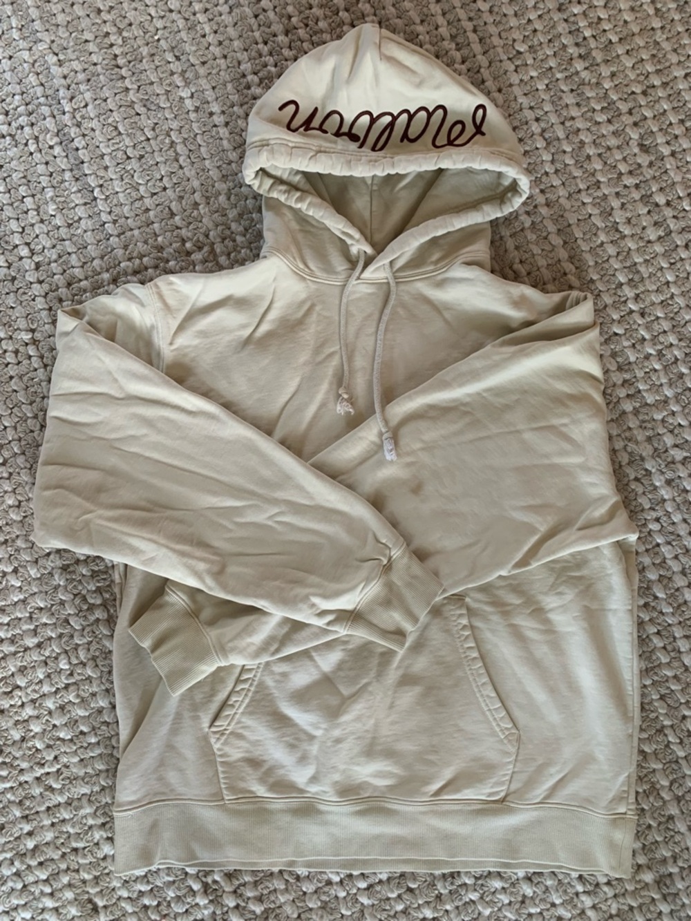 Men's Cream Pullover Hoodie - Casual Comfort